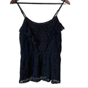 4/$24 Forever Fashion Black Lace Top Size Medium